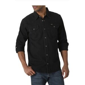 Wrangler Iconic Denim Regular Fit Snap Shirt Sz L Western Cowboy Dadcore